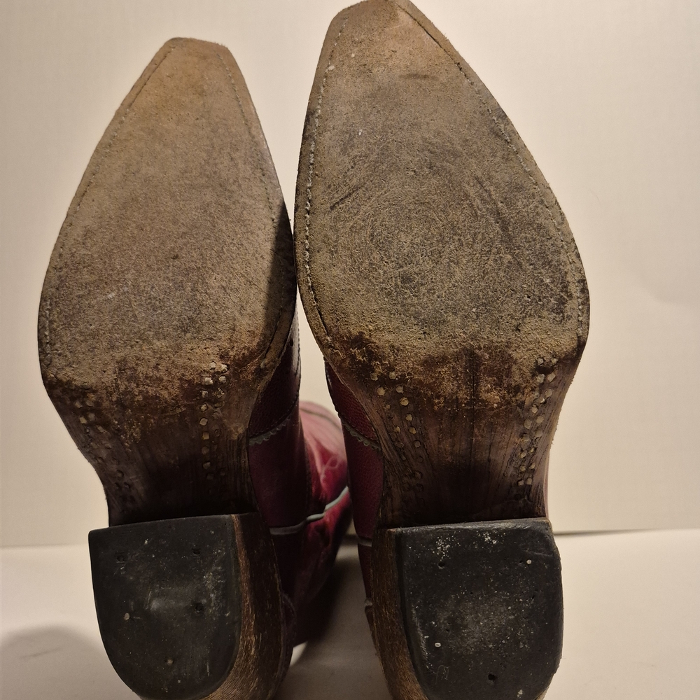 Red and Teal Western Cowboy Boots - Picture 5 of 5